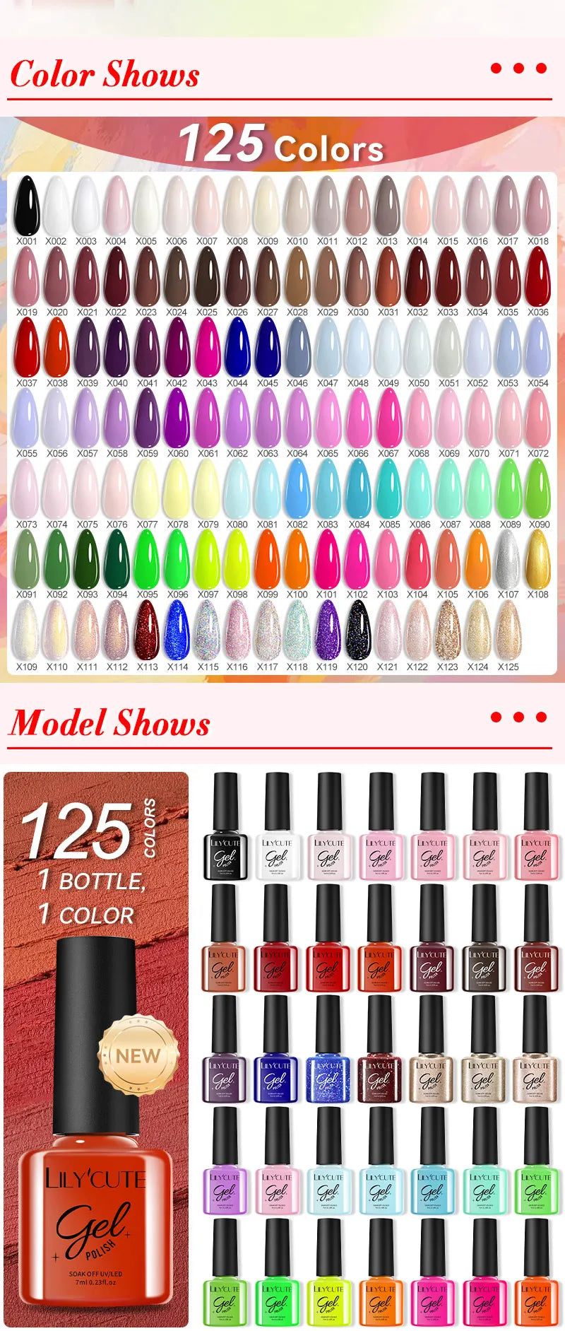Nail Polish Kit 125 Colors Manicure Semi Permanent