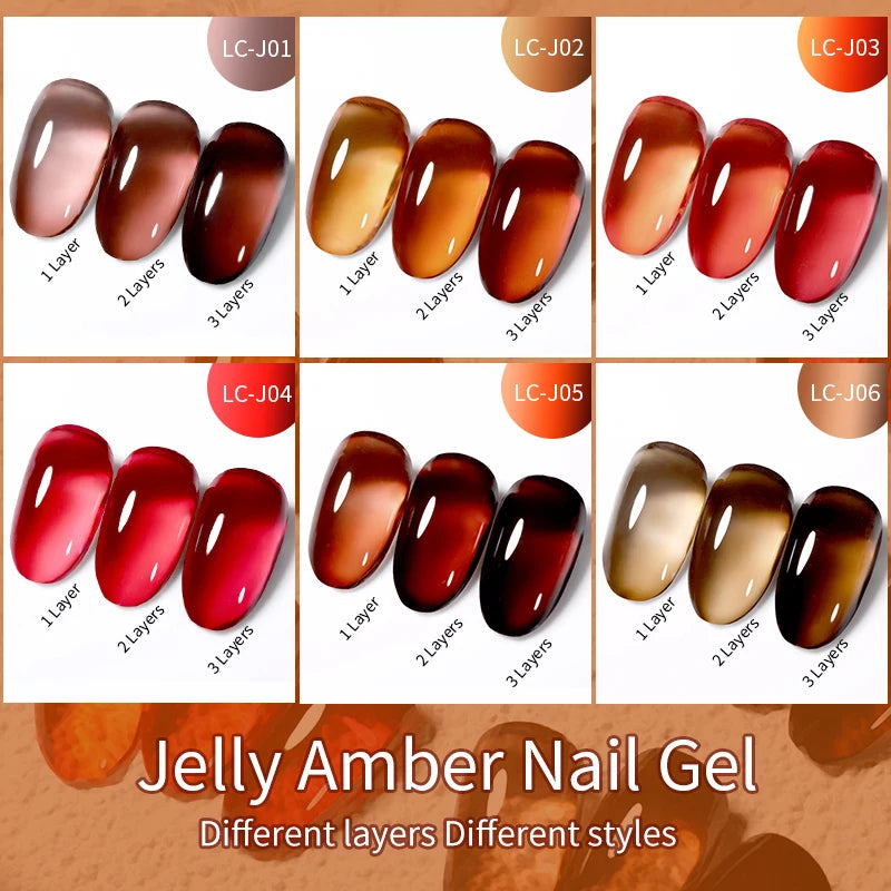 LILYCUTE 7ML Jelly Amber Gel Nail Polish