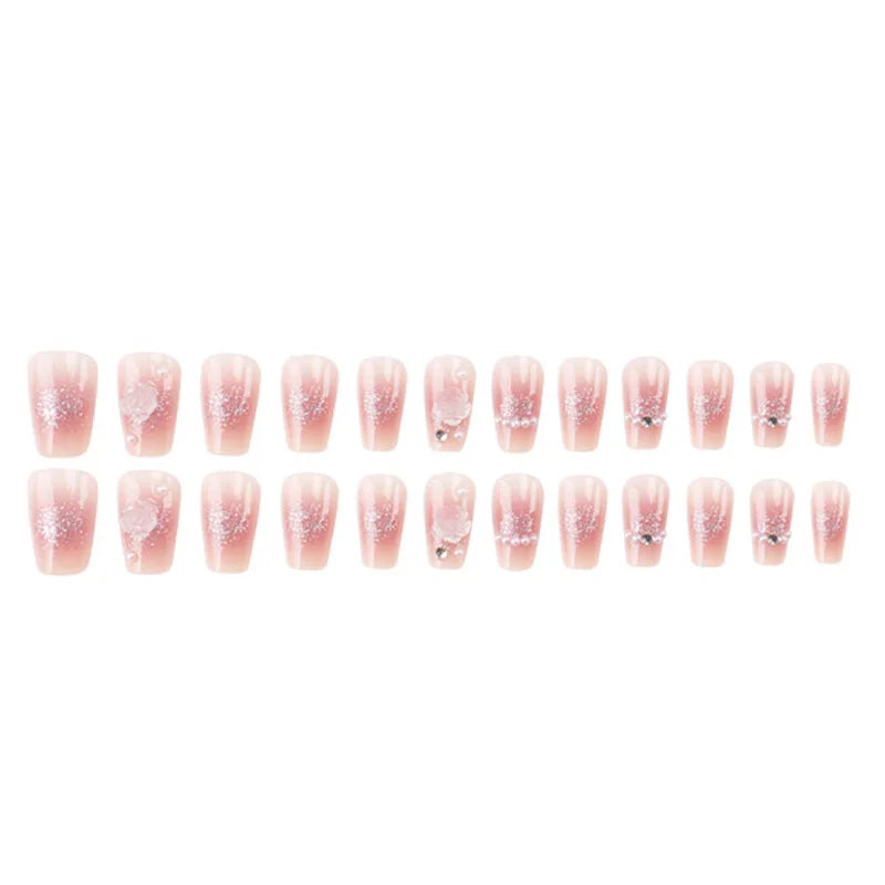Rose Fake Nails