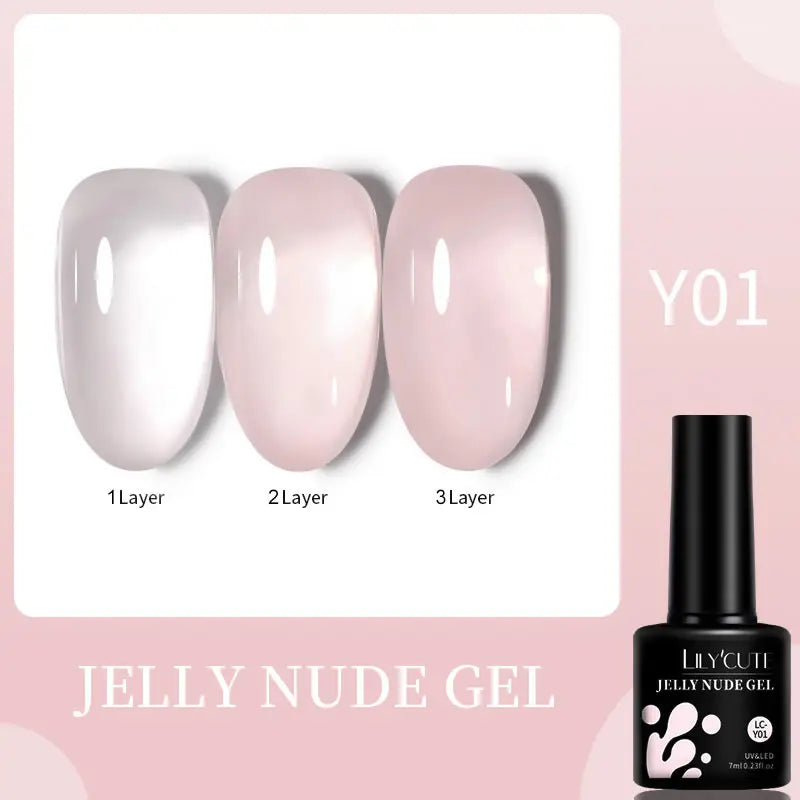 LILYCUTE 7ML Jelly Amber Gel Nail Polish