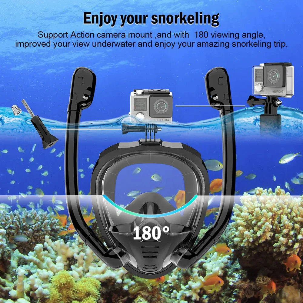 Full Face Snorkel Mask 180°Panoramic k