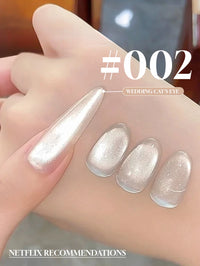 Glass Cat Magnet White Nails