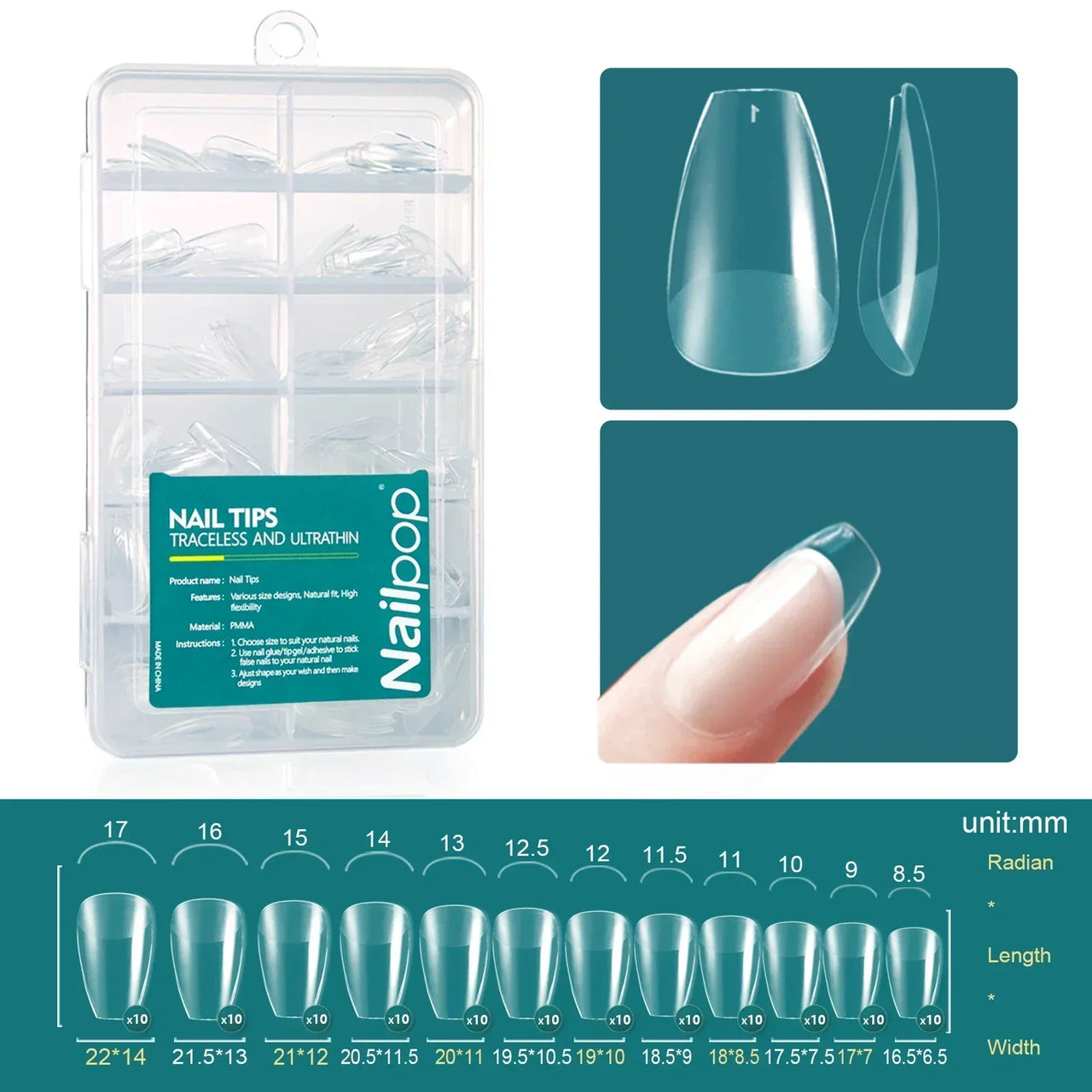 Nailpop 120pcs Acrylic Nails Fake Capsule