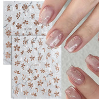 3D Laser Sakura Flower Nail Sticker