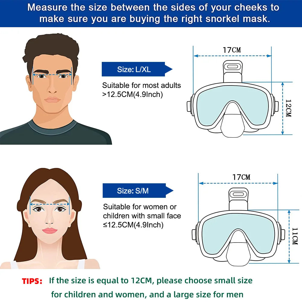 Diving Masks Foldable Anti-Fog Snorkel