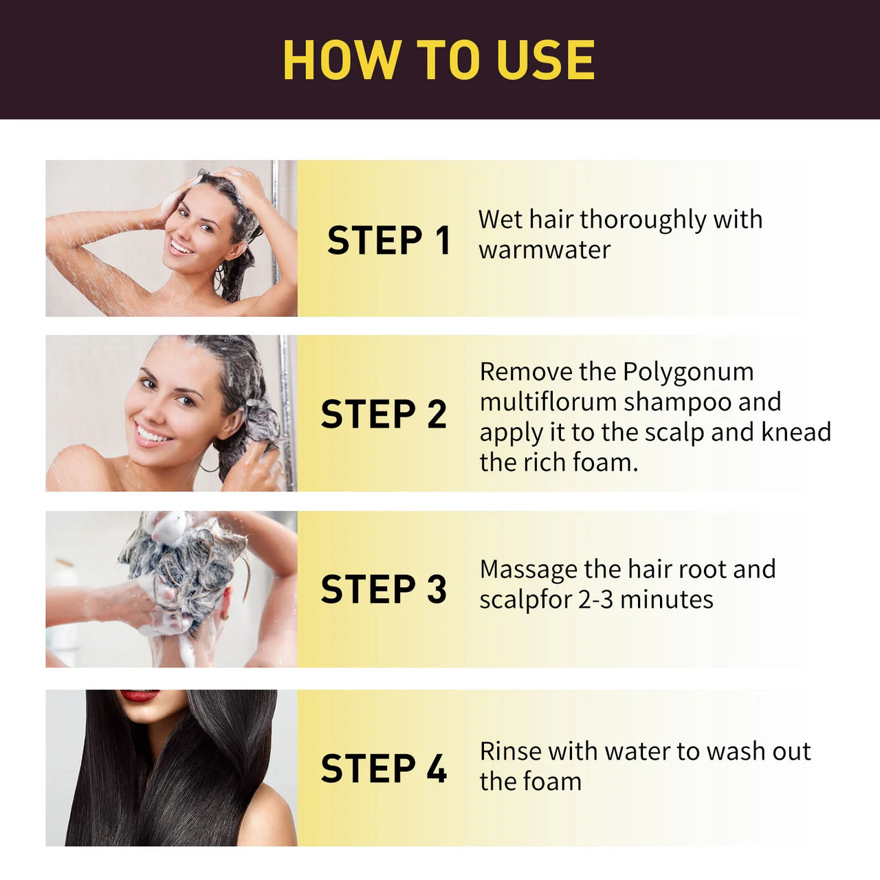 Hair Dye Shampoo 3in1 Darkening Hairs Instant Gray To Black