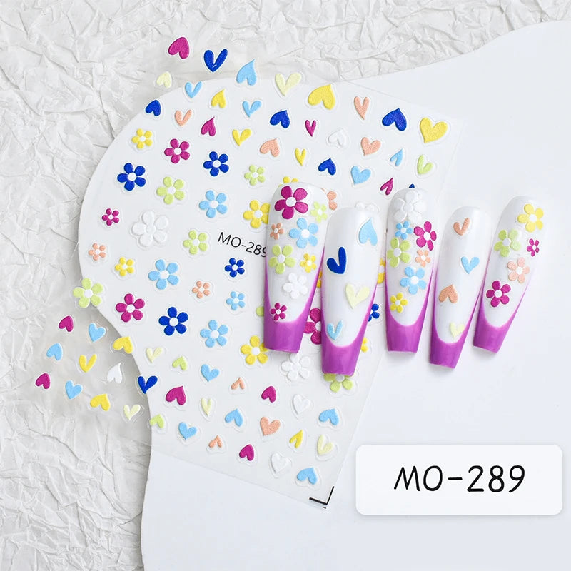 3D Laser Sakura Flower Nail Sticker
