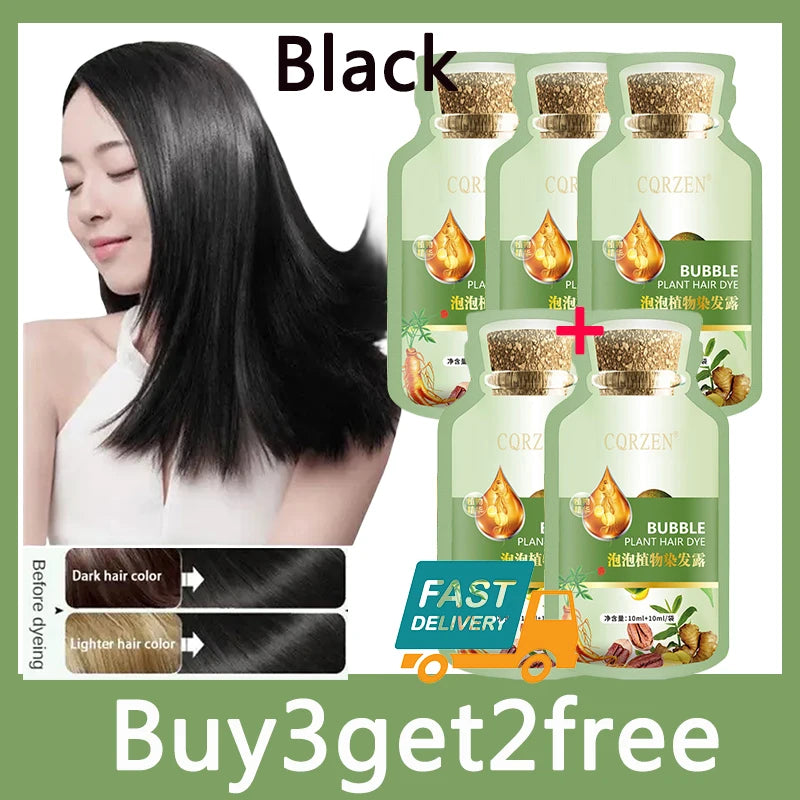 Natural Hair Dye Shampoo Gray White Hair Cover