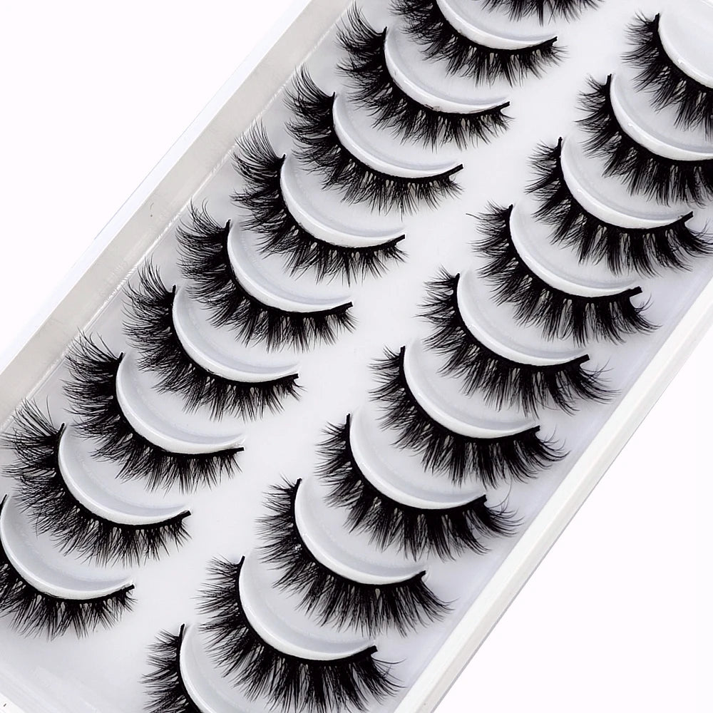 NEW 10 Pairs Natural Long False Eyelashes