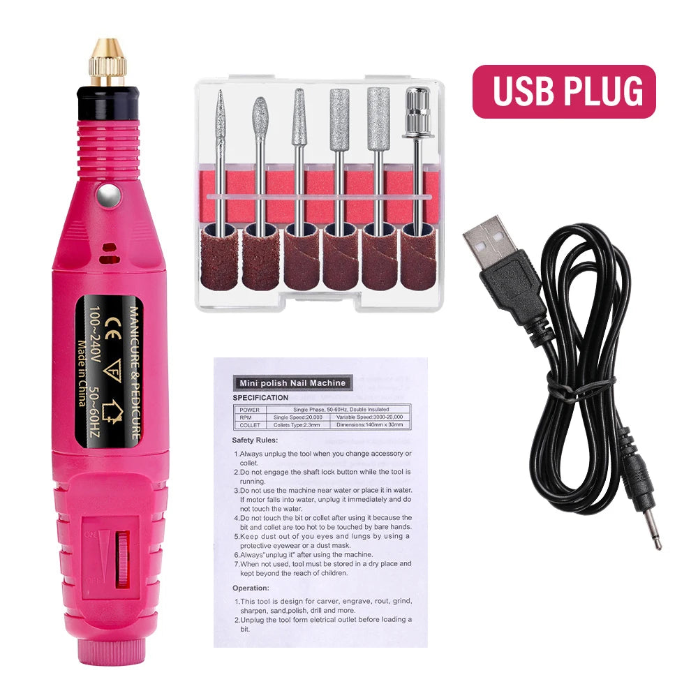 LULAA Strong Function Nail Drill Machine Set