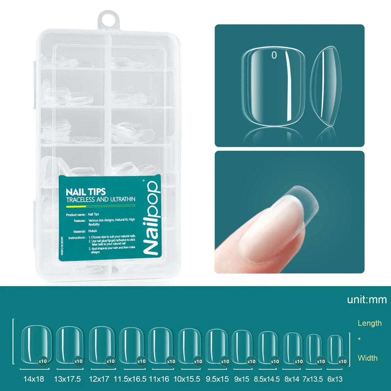 Nailpop 120pcs Acrylic Nails Fake Capsule