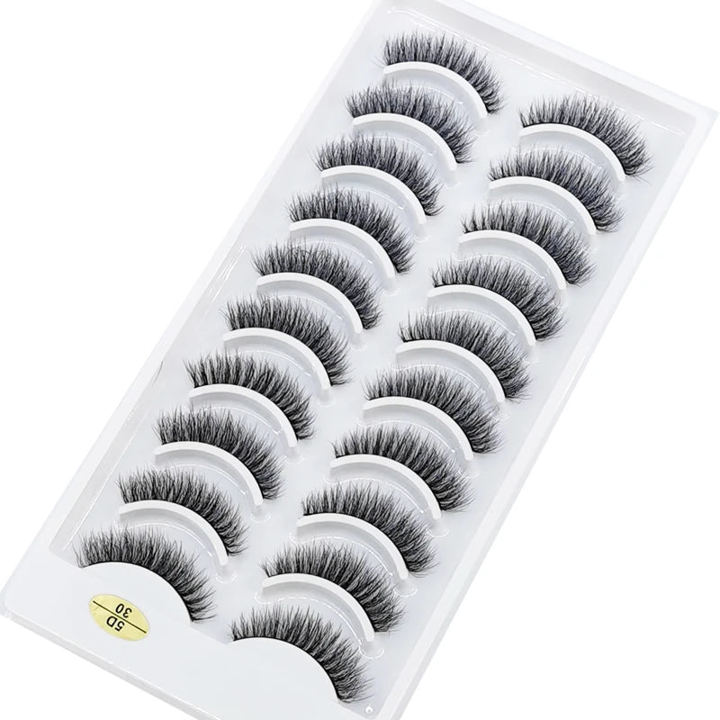 NEW 10 Pairs Natural Long False Eyelashes