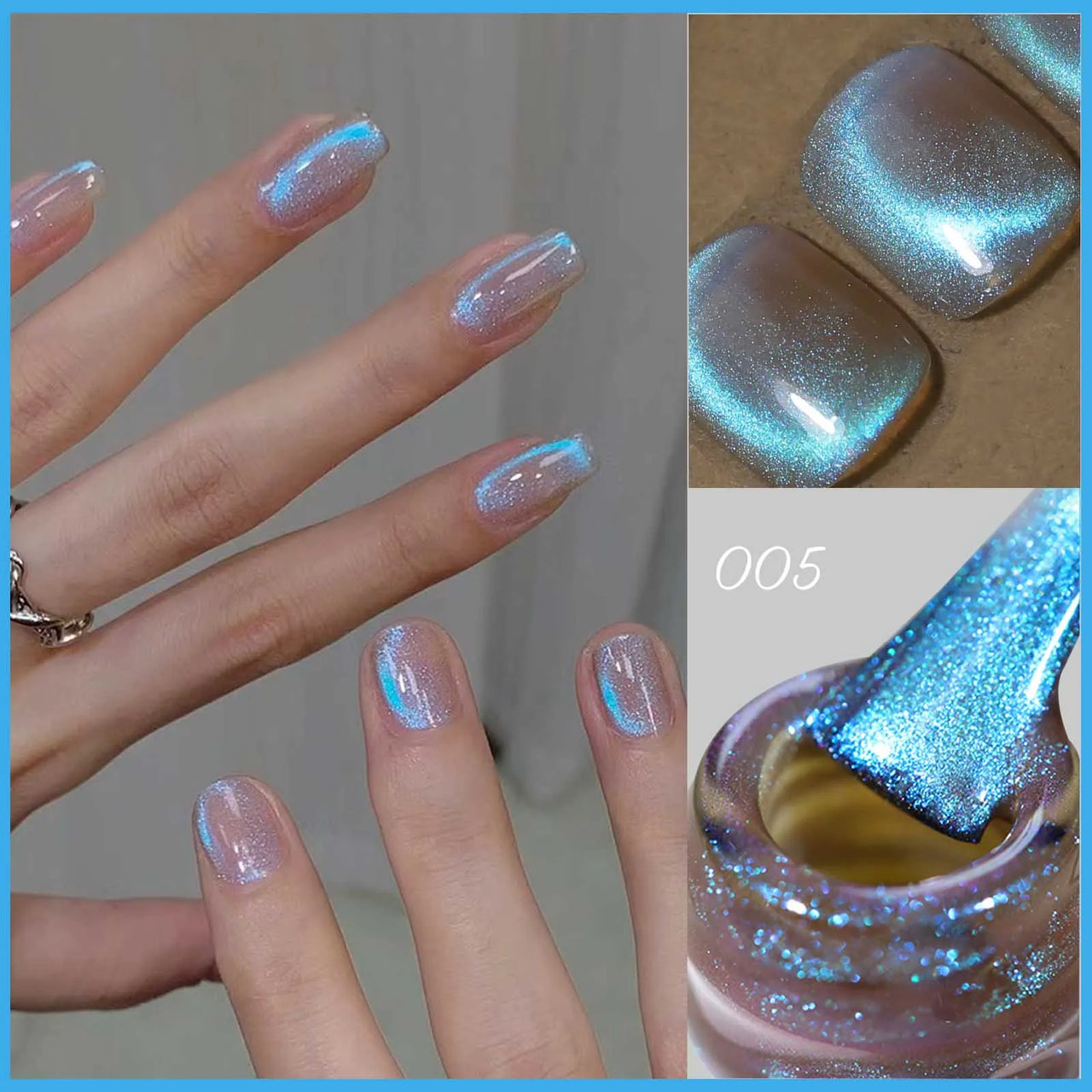 Aurora Blue Tears Cat Eye Magnetic