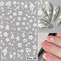 3D Laser Sakura Flower Nail Sticker