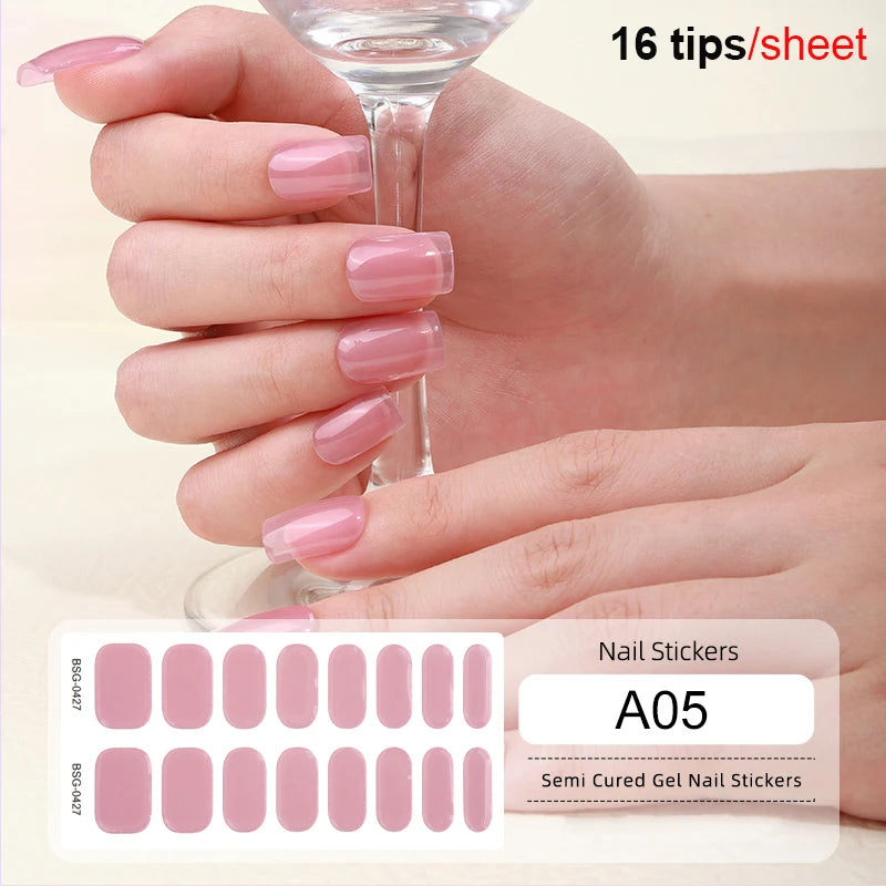 Full Cover Nail Gel Sticker Wraps Manicure