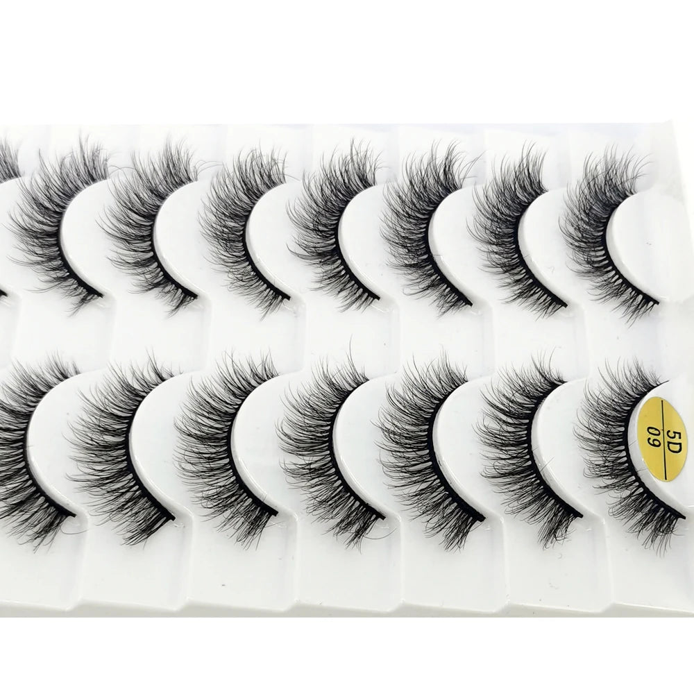 NEW 10 Pairs Natural Long False Eyelashes