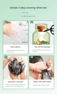 Natural Hair Dye Shampoo Gray White Hair Cover