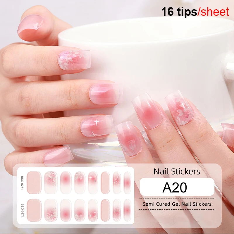 Full Cover Nail Gel Sticker Wraps Manicure