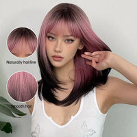 LOUIS FERRE Black Pink Ombre Synthetic