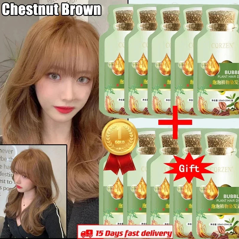 Natural Hair Dye Shampoo Gray White Hair Cover