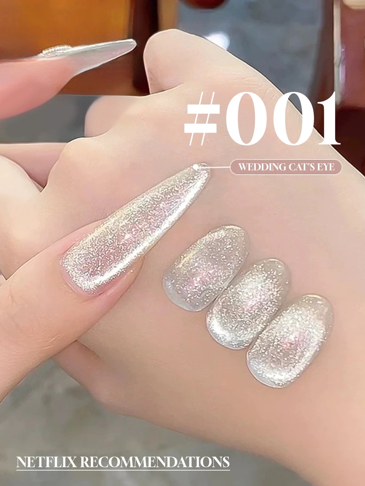 Glass Cat Magnet White Nails