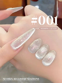 Glass Cat Magnet White Nails