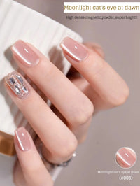 Glass Cat Magnet White Nails