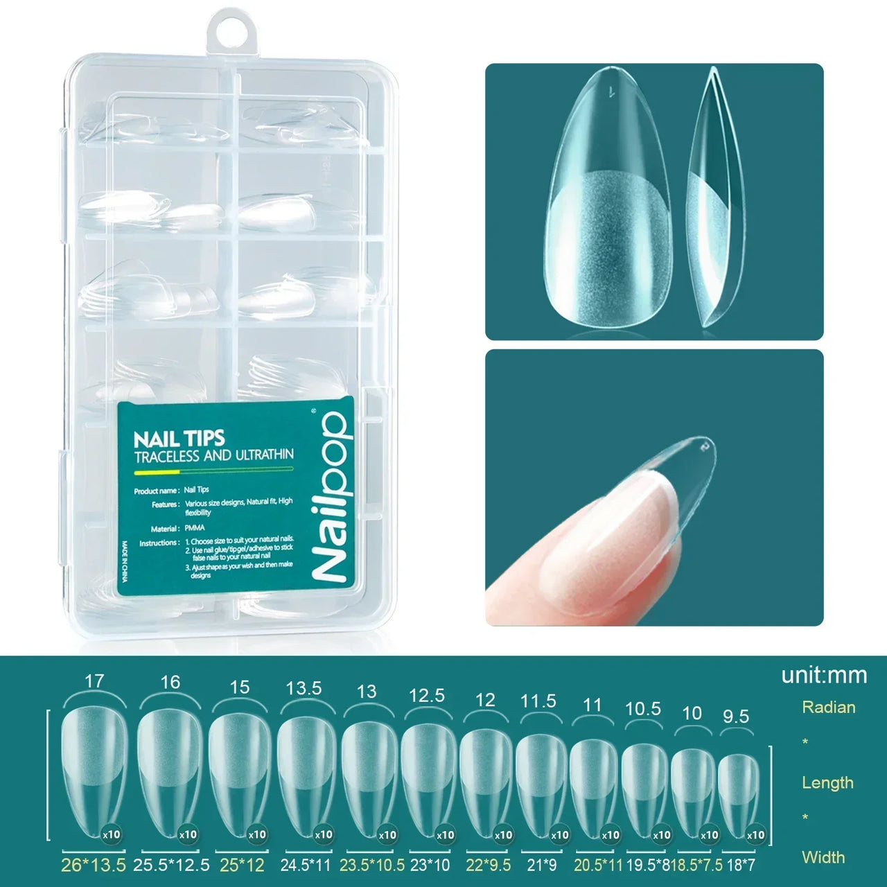 Nailpop 120pcs Acrylic Nails Fake Capsule