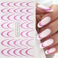 8pcs Gradient French Nail Art Stickers