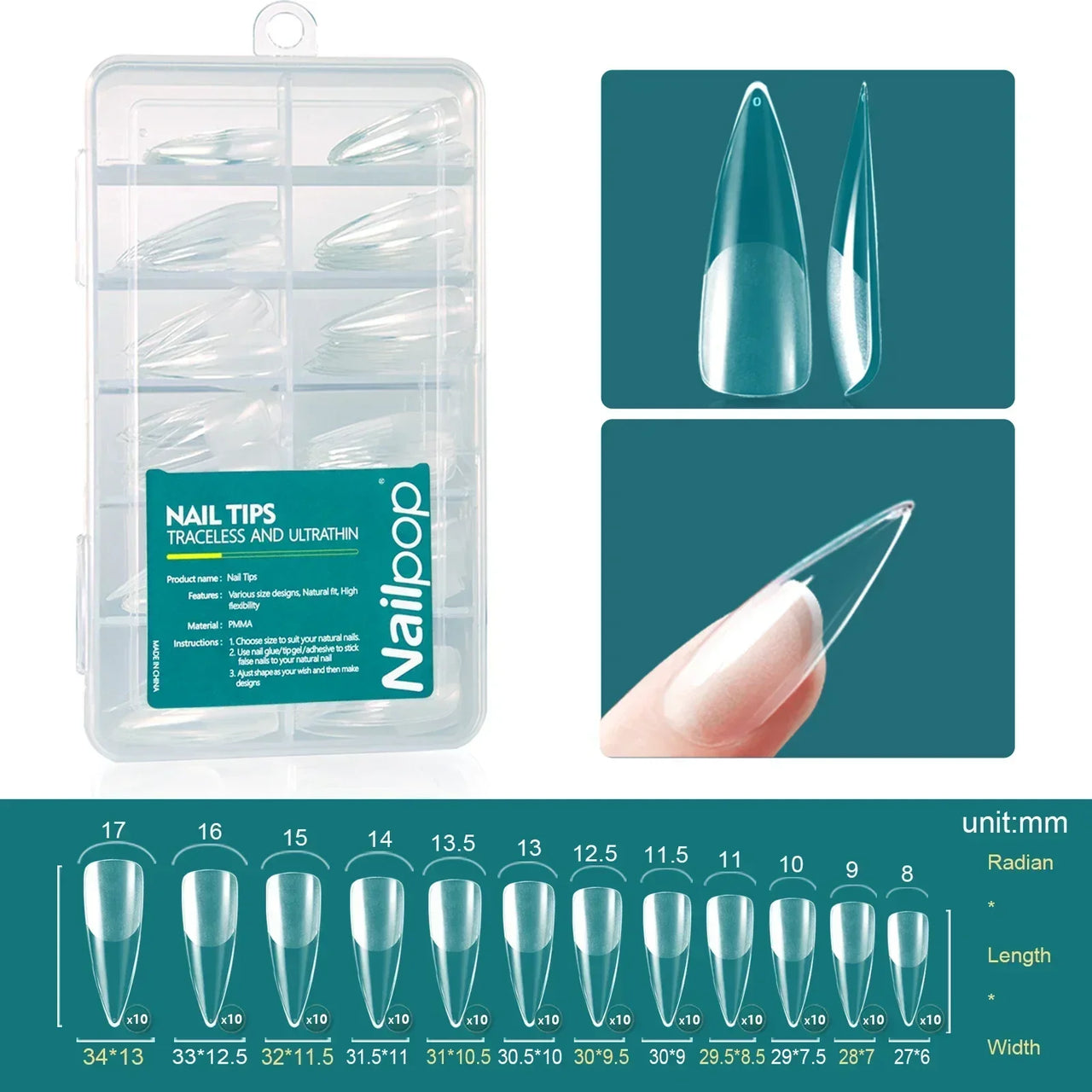 Nailpop 120pcs Acrylic Nails Fake Capsule
