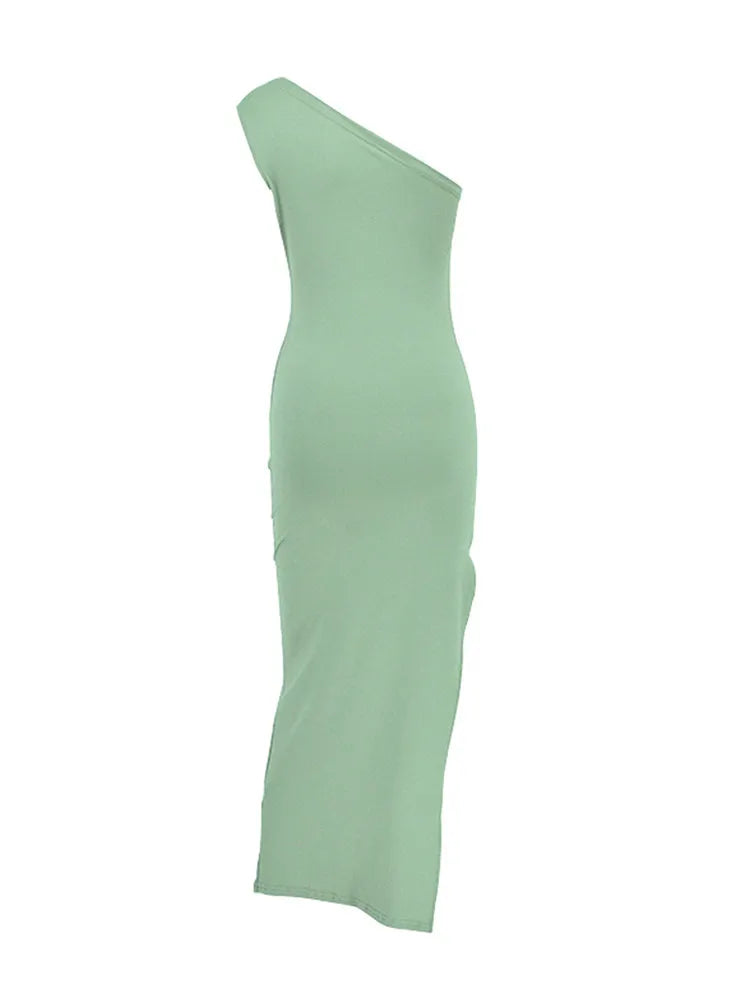 Black Maxi Dress Women Elegant Party Summer Fashion Sexy Split Sleeveless Backless Dress Off Shoulder Streetwear Club Slim Dress