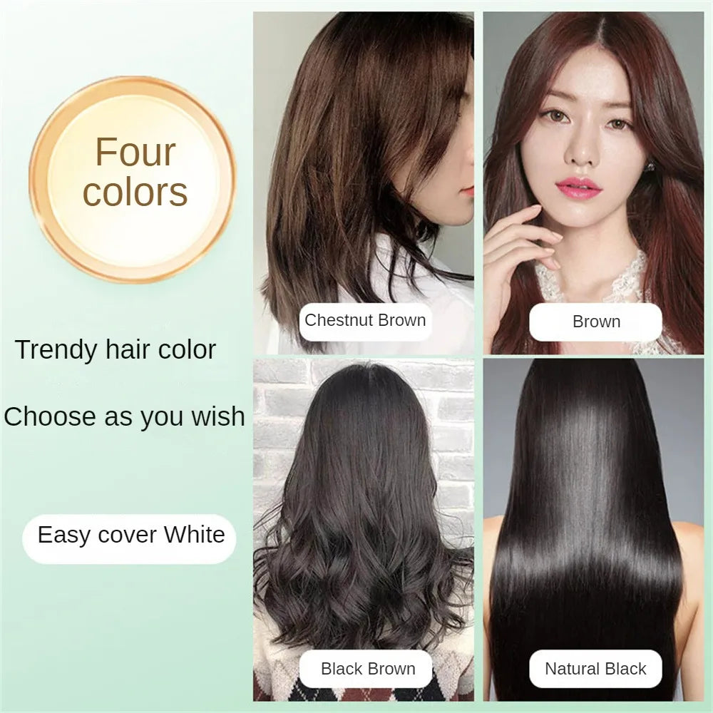 Natural Hair Dye Shampoo Gray White Hair Cover