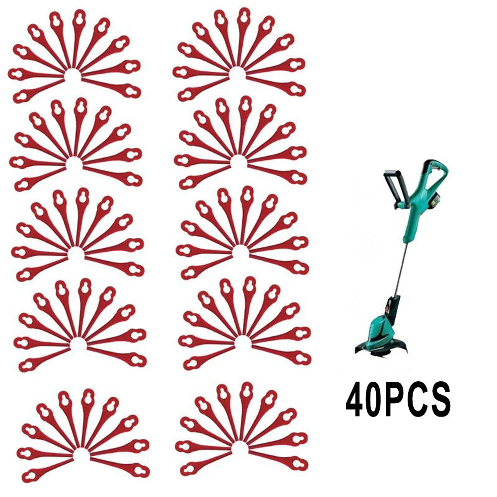 40pcs Lawn Mower Plastic Blades For Garden Grass Trimmer