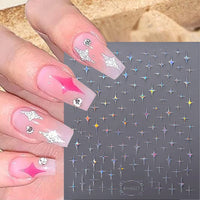 3D Laser Sakura Flower Nail Sticker