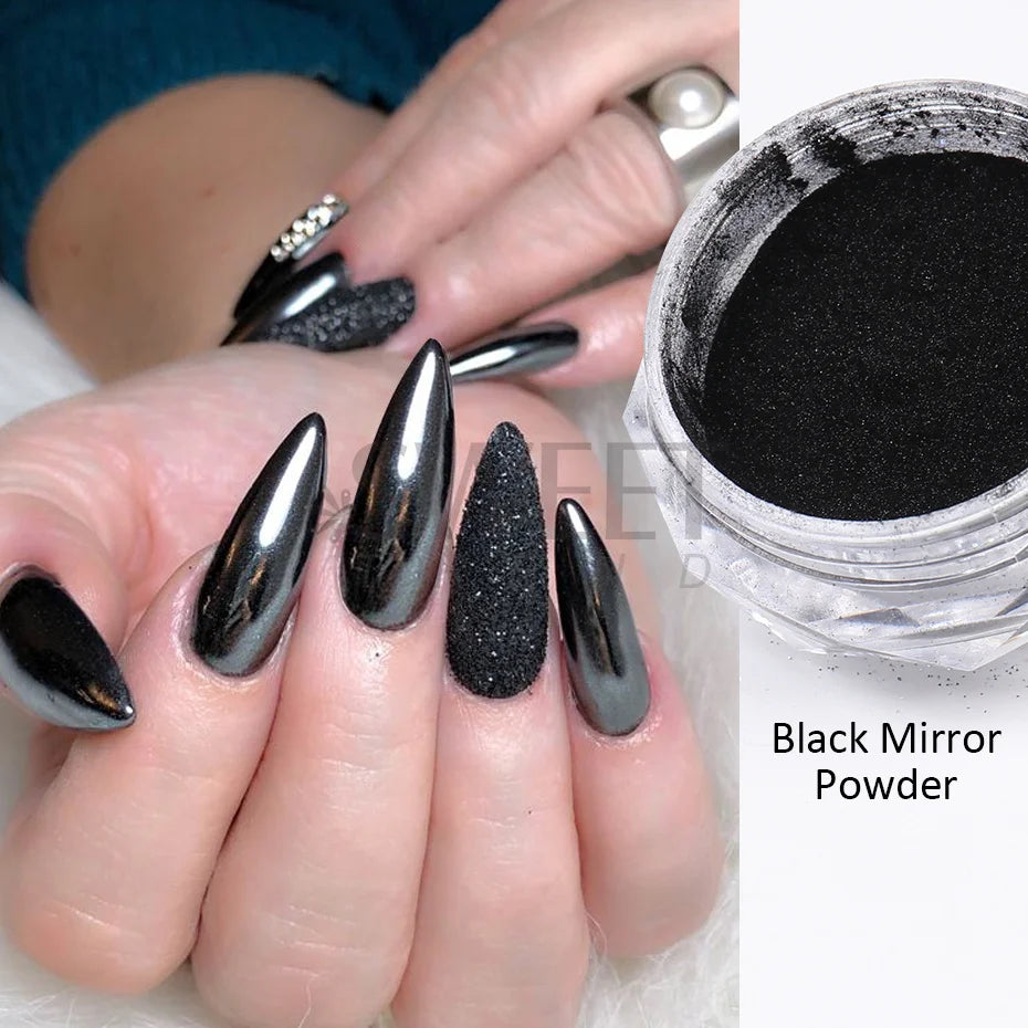Black Mirror Chrome Nails Powder