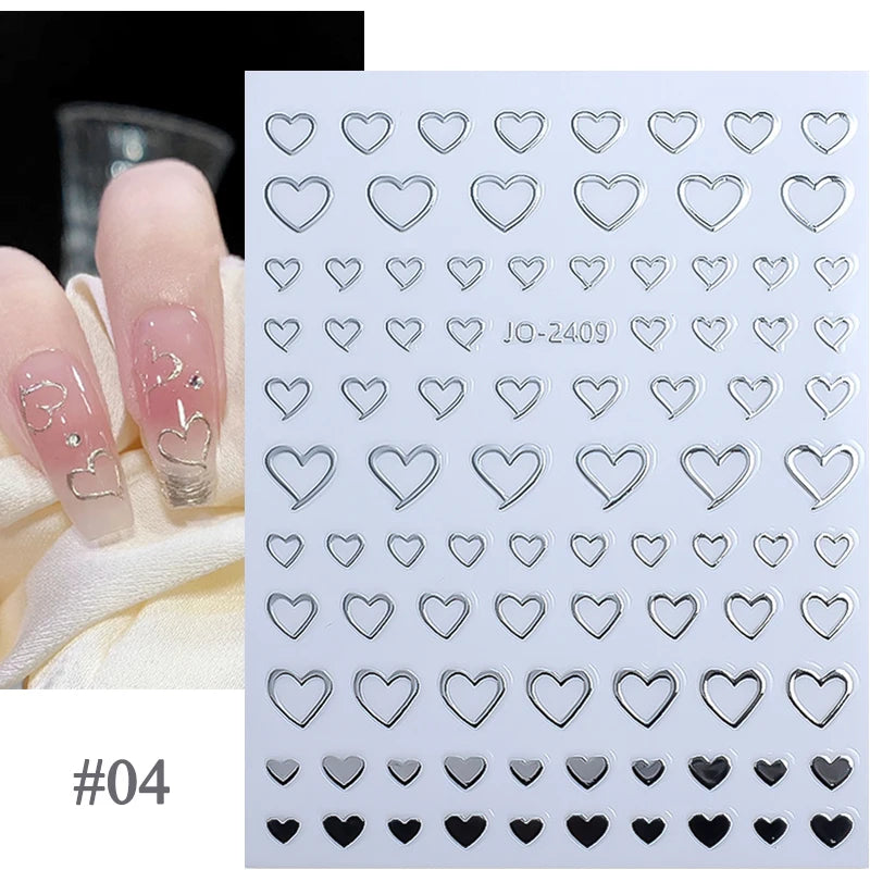 3D Laser Sakura Flower Nail Sticker