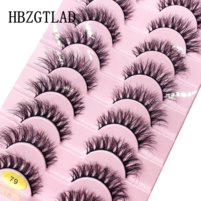 NEW 10 Pairs Natural Long False Eyelashes