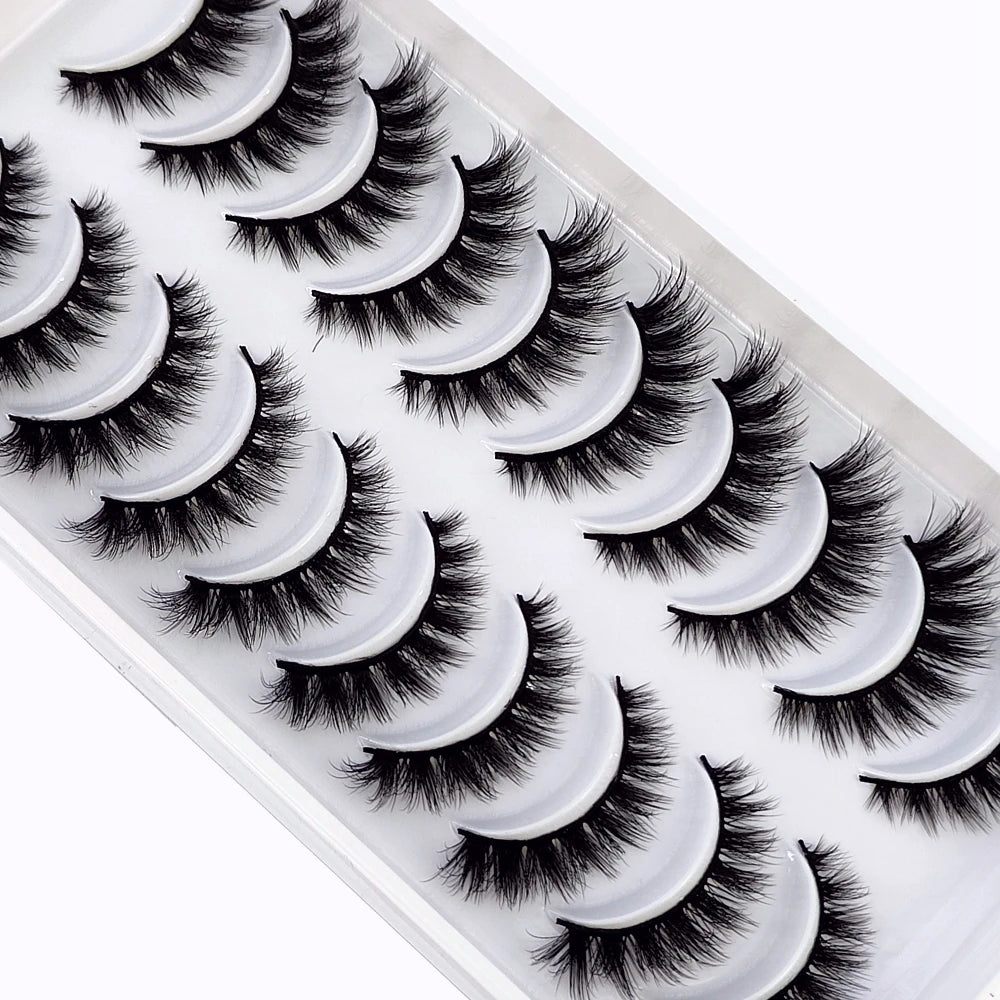 NEW 10 Pairs Natural Long False Eyelashes