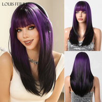 LOUIS FERRE Black Pink Ombre Synthetic