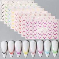 8pcs Gradient French Nail Art Stickers