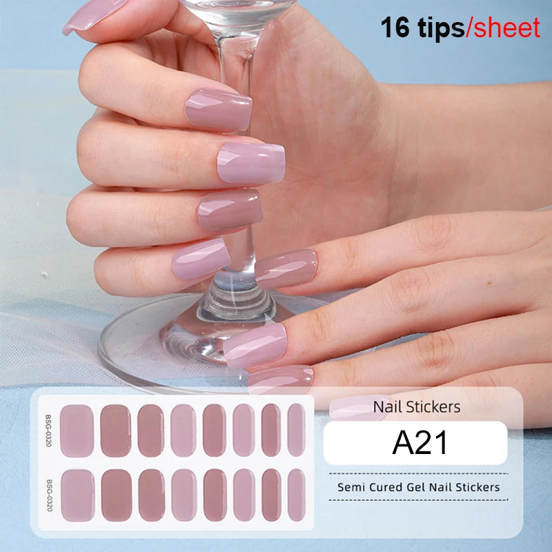 Full Cover Nail Gel Sticker Wraps Manicure
