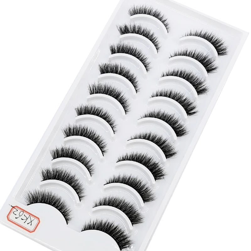 NEW 10 Pairs Natural Long False Eyelashes