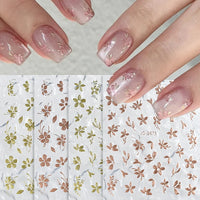 3D Laser Sakura Flower Nail Sticker
