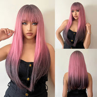 LOUIS FERRE Black Pink Ombre Synthetic