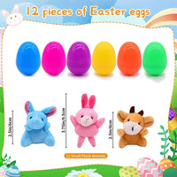 12/24/36pcs Easter Fillable Eggs Colorful