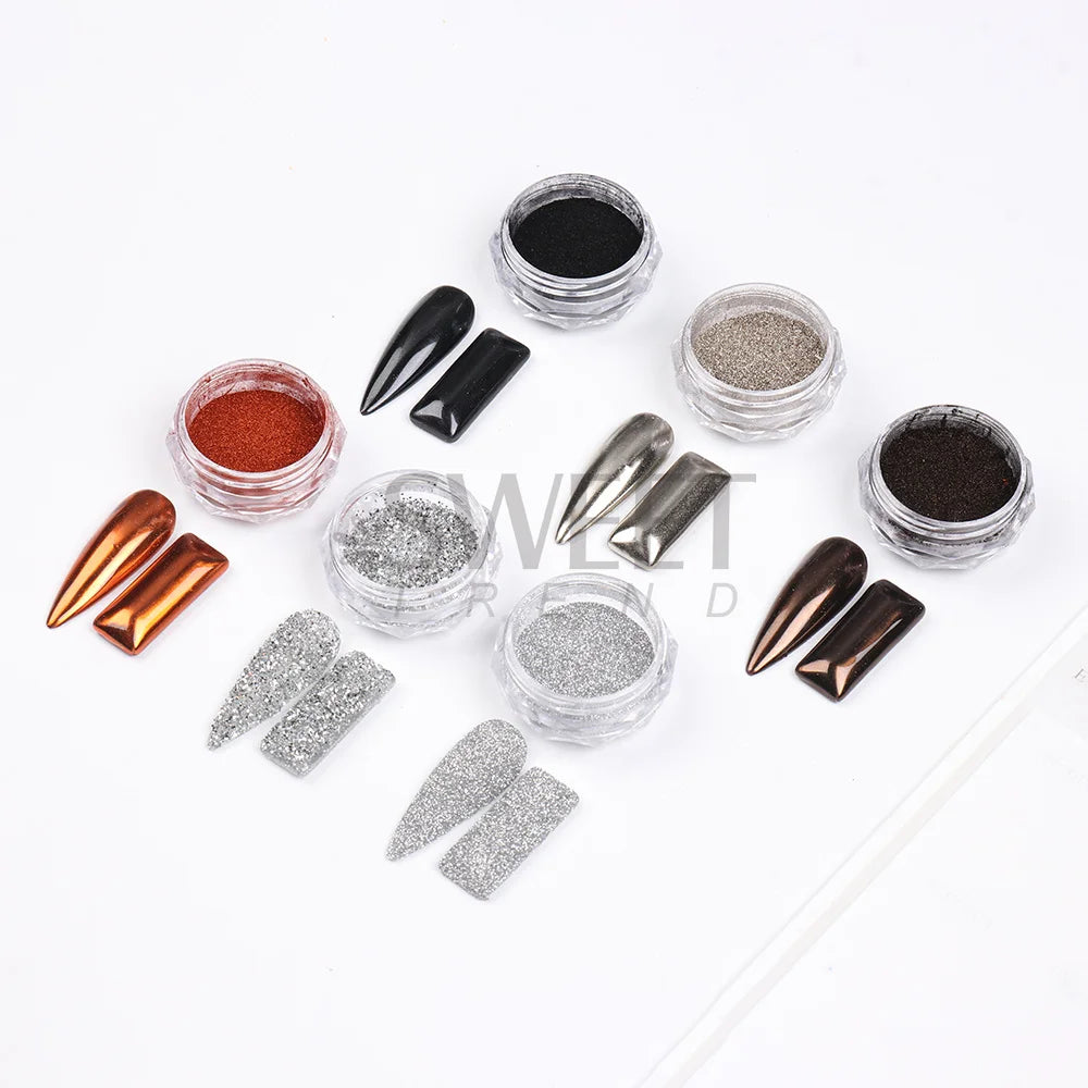 Black Mirror Chrome Nails Powder