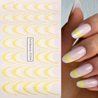 8pcs Gradient French Nail Art Stickers