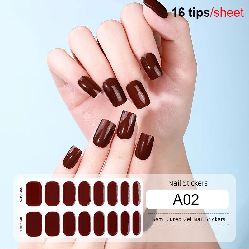 Full Cover Nail Gel Sticker Wraps Manicure