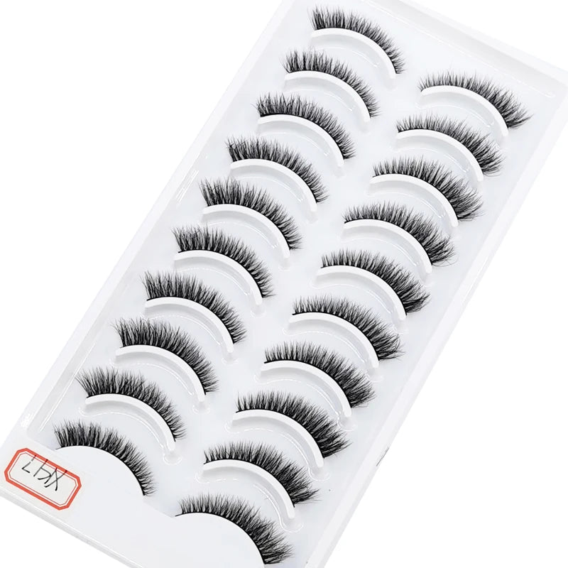 NEW 10 Pairs Natural Long False Eyelashes