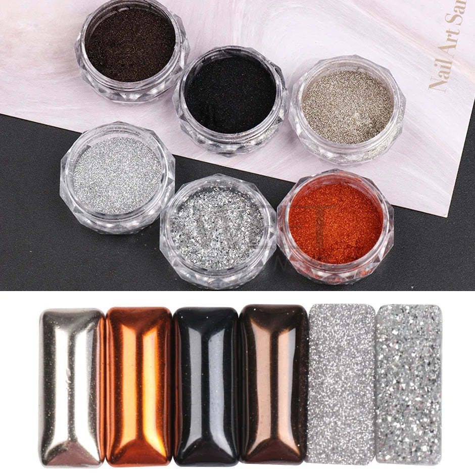 Black Mirror Chrome Nails Powder